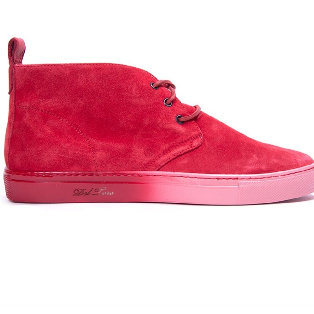 DEL TORO Red Ombre Chukka High Top Sneaker